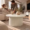 AKORD Furniture Factory NUBO Kerek Dohányzóasztal MDF Kasmír Rejtett Tárolóval