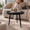 AKORD Furniture Factory Picco Dohányzóasztal MDF Fekete Kerek Loft