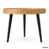 AKORD Furniture Factory PICCO Kerek Dohányzóasztal MDF Természetes Fa Fekete Lábakkal