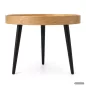   AKORD Furniture Factory PICCO Kerek Dohányzóasztal MDF Természetes Fa Fekete Lábakkal