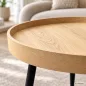   AKORD Furniture Factory PICCO Kerek Dohányzóasztal MDF Természetes Fa Fekete Lábakkal