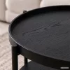 AKORD Furniture Factory RIVA Loft Dohányzóasztal MDF Fekete Kerek Polccal
