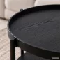   AKORD Furniture Factory RIVA Loft Dohányzóasztal MDF Fekete Kerek Polccal