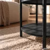 AKORD Furniture Factory RIVA Loft Dohányzóasztal MDF Fekete Kerek Polccal