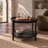 AKORD Furniture Factory RIVA Loft Dohányzóasztal MDF Fekete Kerek Polccal