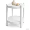 AKORD Furniture Factory Terra Kerek Dohányzóasztal MDF Fehér Polccal