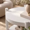 AKORD Furniture Factory Terra Kerek Dohányzóasztal MDF Fehér Polccal