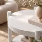   AKORD Furniture Factory Terra Kerek Dohányzóasztal MDF Fehér Polccal