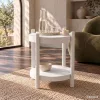 AKORD Furniture Factory Terra Kerek Dohányzóasztal MDF Fehér Polccal