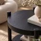  AKORD Furniture Factory Terra Kerek Dohányzóasztal MDF Fekete Polccal