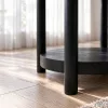 AKORD Furniture Factory Terra Kerek Dohányzóasztal MDF Fekete Polccal
