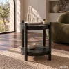 AKORD Furniture Factory Terra Kerek Dohányzóasztal MDF Fekete Polccal
