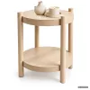 AKORD Furniture Factory Terra Kerek Dohányzóasztal MDF Természetes Fa Alsó Polccal