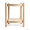 AKORD Furniture Factory Terra Kerek Dohányzóasztal MDF Természetes Fa Alsó Polccal