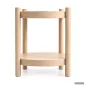   AKORD Furniture Factory Terra Kerek Dohányzóasztal MDF Természetes Fa Alsó Polccal