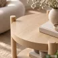   AKORD Furniture Factory Terra Kerek Dohányzóasztal MDF Természetes Fa Alsó Polccal