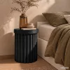AKORD Furniture Factory TINO Kerek Dohányzóasztal MDF Fekete Rovátkolt Alappal