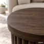   AKORD Furniture Factory TINO Kerek Dohányzóasztal MDF Dió Bordázott Alap