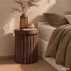 AKORD Furniture Factory TINO Kerek Dohányzóasztal MDF Dió Bordázott Alap