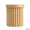 AKORD Furniture Factory TINO Kerek Dohányzóasztal MDF Természetes Fa Rovátkolt Alappal
