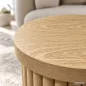   AKORD Furniture Factory TINO Kerek Dohányzóasztal MDF Természetes Fa Rovátkolt Alappal