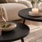   AKORD Furniture Factory TWINO Dohányzóasztal Szett MDF Fekete Kerek