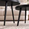 AKORD Furniture Factory TWINO Dohányzóasztal Szett MDF Fekete Kerek