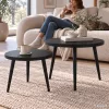 AKORD Furniture Factory TWINO Dohányzóasztal Szett MDF Fekete Kerek