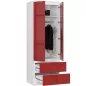 AKORD Star S60 Magasfényű Ruhásszekrény Fehér-Piros