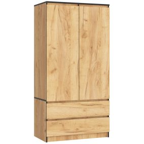 AKORD CLP Craft Tölgy 2 Ajtós 2 Fiókos Ruhásszekrény