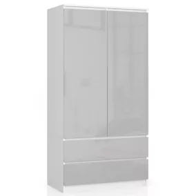   AKORD CLP S90 Ruhásszekrény Metál Magasfényű 2 Ajtós 2 Fiókos