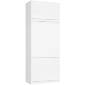 AKORD CLP S90 Szafa Nadstawką 6 Ajtós Laminált Fehér