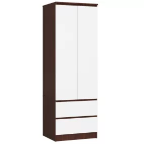 AKORD Star S60 Kétajtós Ruhásszekrény Wenge Fehér