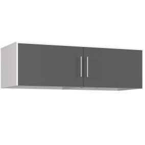   AKORD CLP Szekrény Rátét Laminált Fehér-Szürke Kétajtós