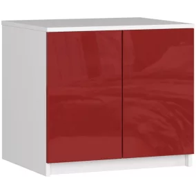 AKORD CLP Magasító Szekrény Fehér-Piros Magasfényű