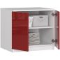 AKORD CLP Magasító Szekrény Fehér-Piros Magasfényű