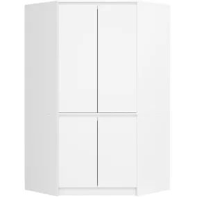 AKORD CLP S100 Sarok Ruhásszekrény Fehér Matt 4 Ajtós