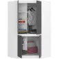  AKORD CLP Sarok Ruhásszekrény Laminált Fehér-Szürke 4-ajtós