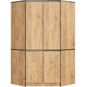   AKORD CLP Sarok Ruhásszekrény Laminált Tölgy Craft 4-ajtós