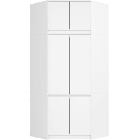  AKORD CLP Sarok Ruhásszekrény Felső Szekrénnyel Fehér 235cm