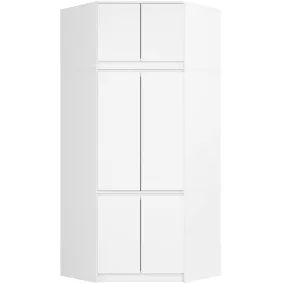   AKORD CLP Sarok Ruhásszekrény Felső Szekrénnyel Fehér 235cm