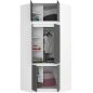   AKORD CLP Sarok Ruhásszekrény Felső Szekrénnyel Fehér Szürke 235cm