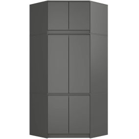   AKORD CLP Sarok Ruhásszekrény Felső Szekrénnyel Grafitszürke Matt