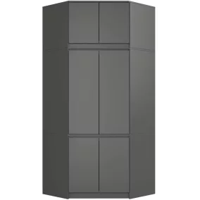   AKORD CLP Sarok Ruhásszekrény Felső Szekrénnyel Grafitszürke Matt
