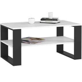 AKORD Alex Dohányzóasztal Laminált Fehér-Fekete Modern