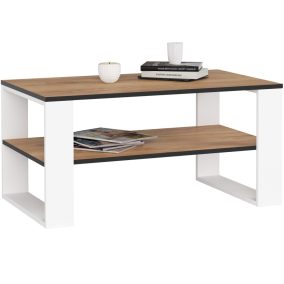 AKORD Alex Tölgy Craft Dohányzóasztal Fehér Lábakkal