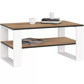 AKORD Alex Tölgy Craft Dohányzóasztal Fehér Lábakkal