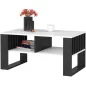   AKORD Rockford Modern Dohányzóasztal Laminált Fehér-Fekete