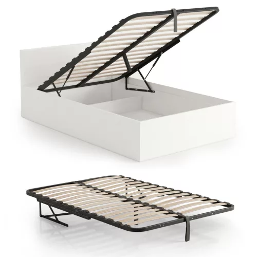 AKORD Furniture Factory Fém Ágyrács Emelőmechanizmussal 28 Léccel Fekete 100x200 cm