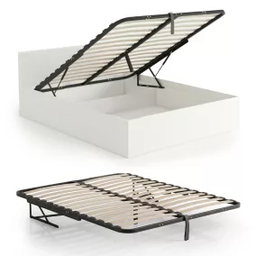   AKORD Furniture Factory fém ágyrács emelőmechanizmussal 28 léccel osztott 140x200 cm fekete